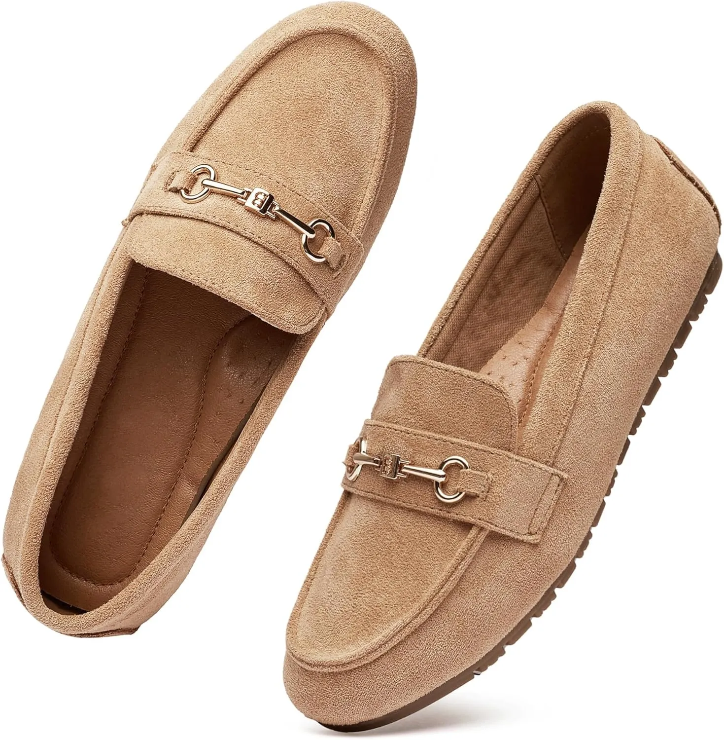 BGSTGUDS Women's Wide Loafers Shoes Cute Dressy Shoes Ladies Comfort Slip Ons Work Shoes