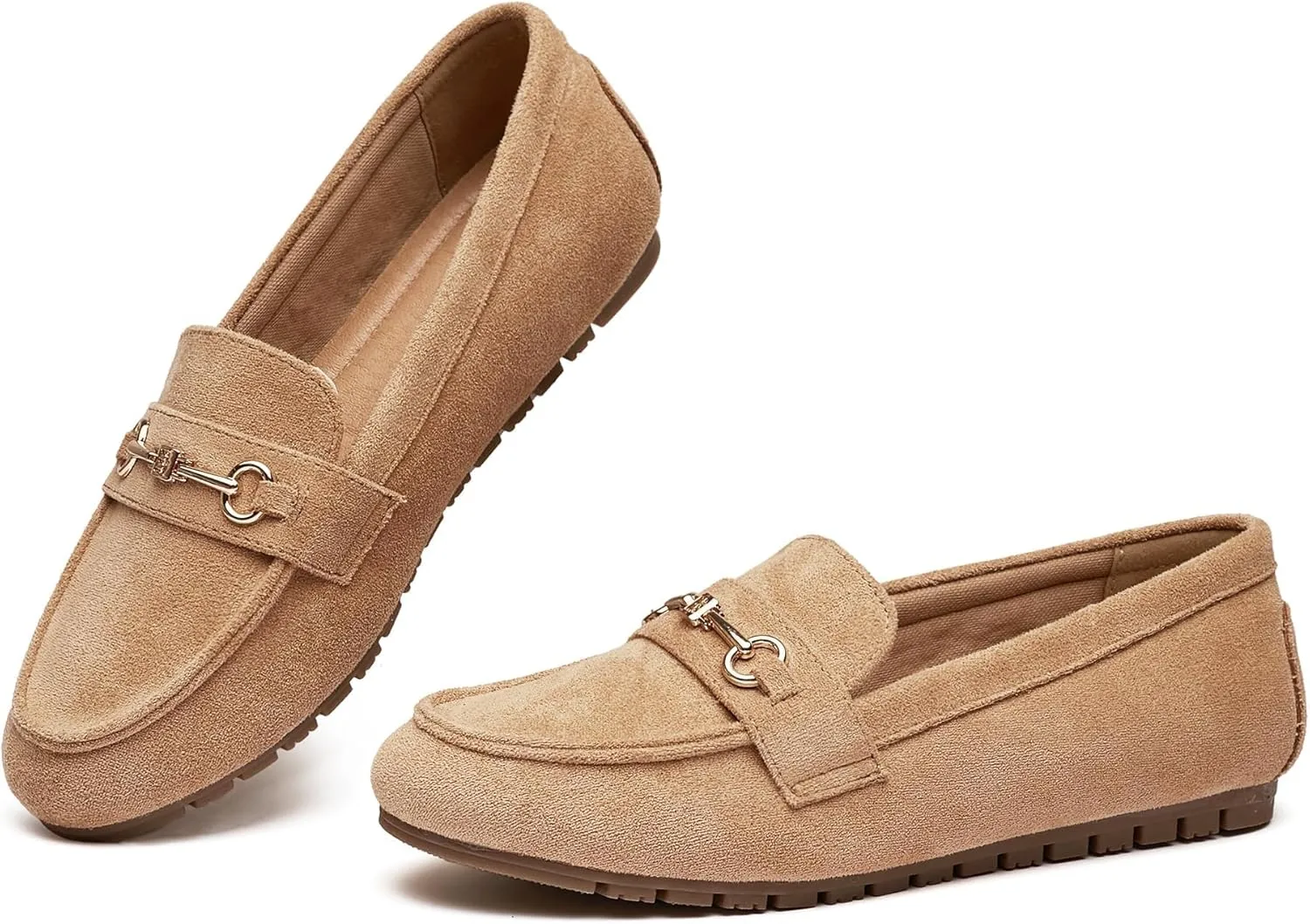 BGSTGUDS Women's Wide Loafers Shoes Cute Dressy Shoes Ladies Comfort Slip Ons Work Shoes