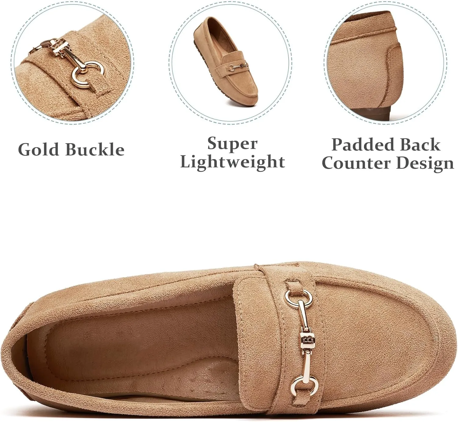 BGSTGUDS Women's Wide Loafers Shoes Cute Dressy Shoes Ladies Comfort Slip Ons Work Shoes
