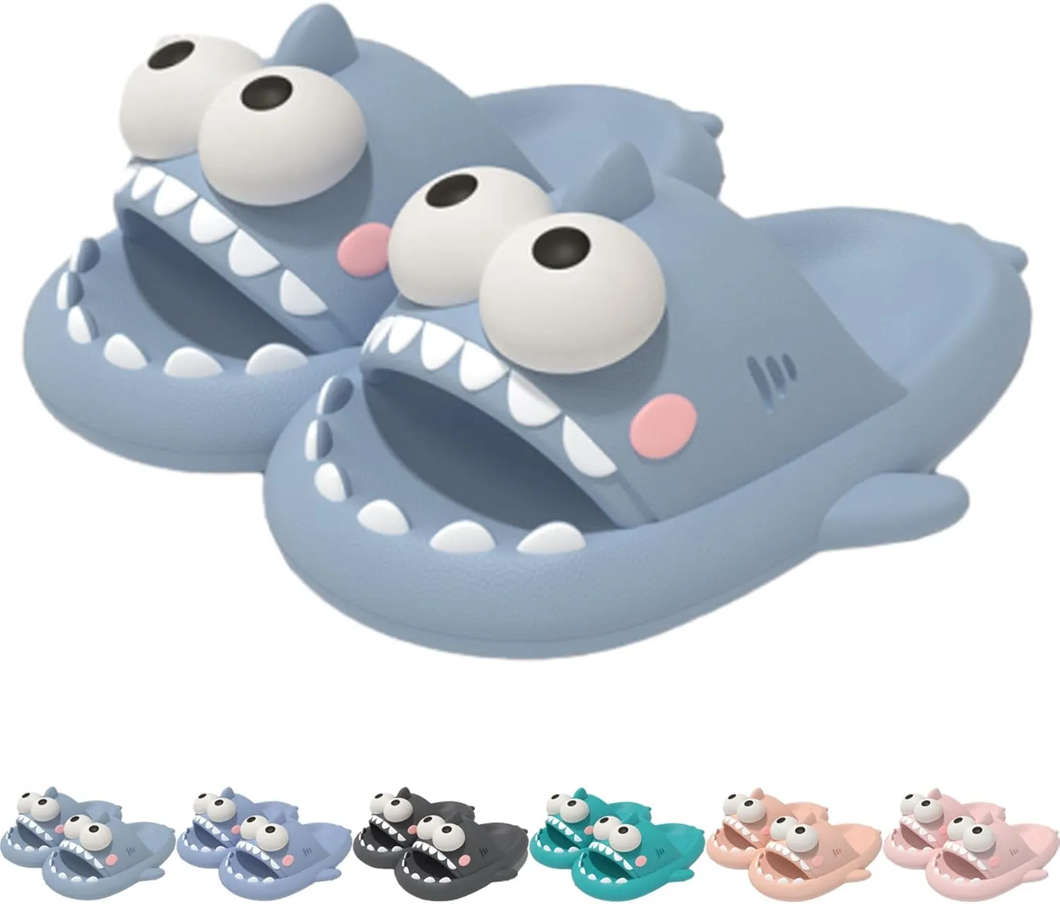 Big Eye Shark Slides, 2024 New Big Eye Sharklas Originales Slippers For Men Women, Non-Slip Cloud Shark Sandals