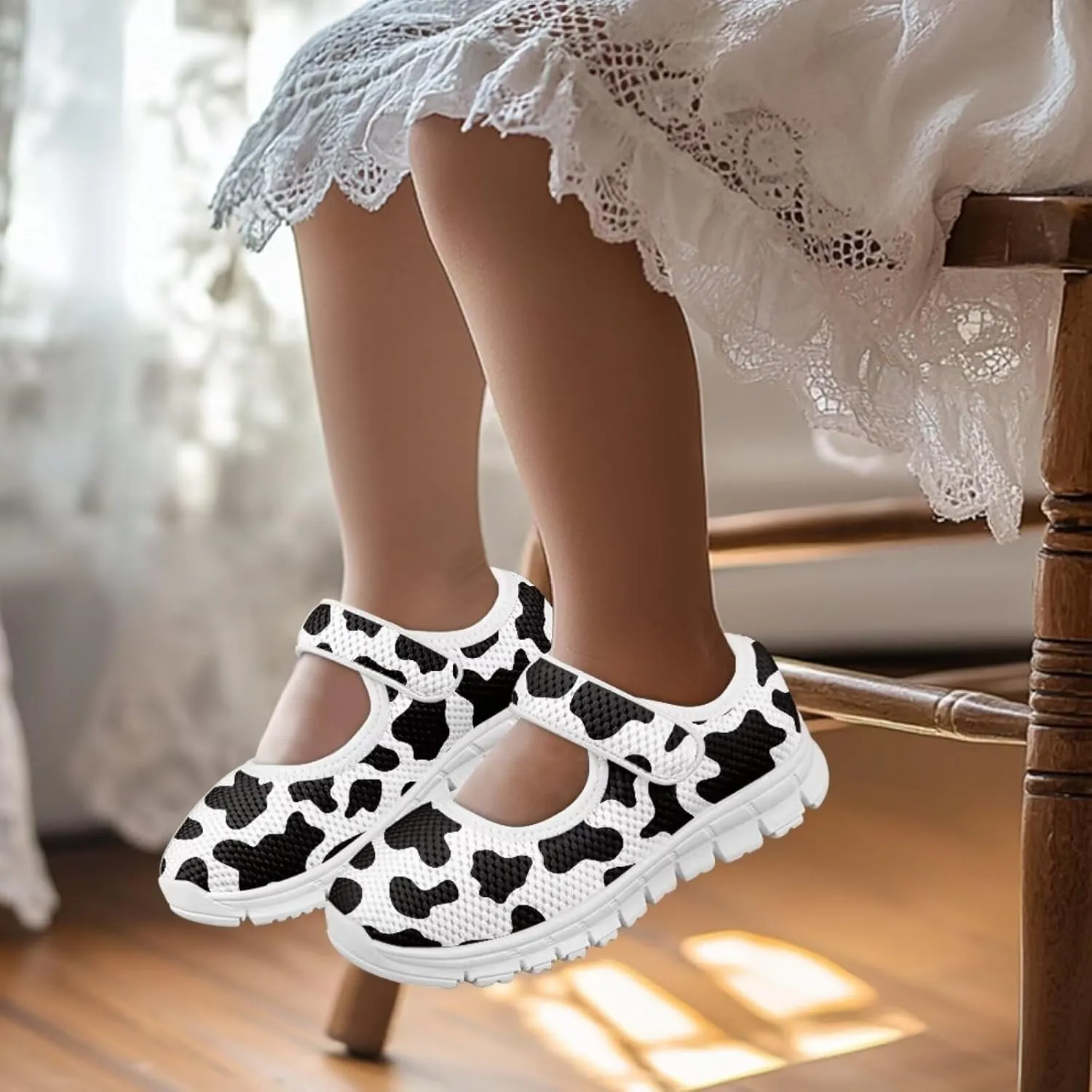 BIGCARJOB Mary Janes Sneakers for Toddle Girls Flats Dress Shoes Cute Mary Janes Shoes