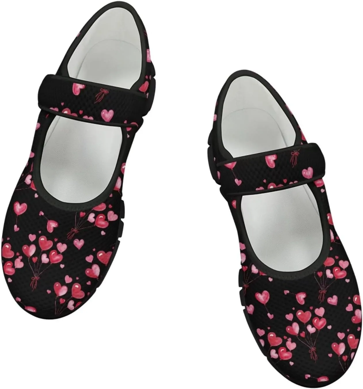 Binienty Casual Mary Jane Shoes for Women Buckle Strap Mesh Flats Women Dressy Comfortable Slip Ons