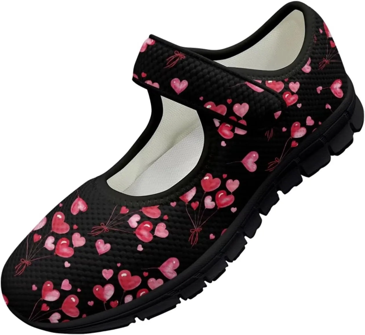 Binienty Casual Mary Jane Shoes for Women Buckle Strap Mesh Flats Women Dressy Comfortable Slip Ons