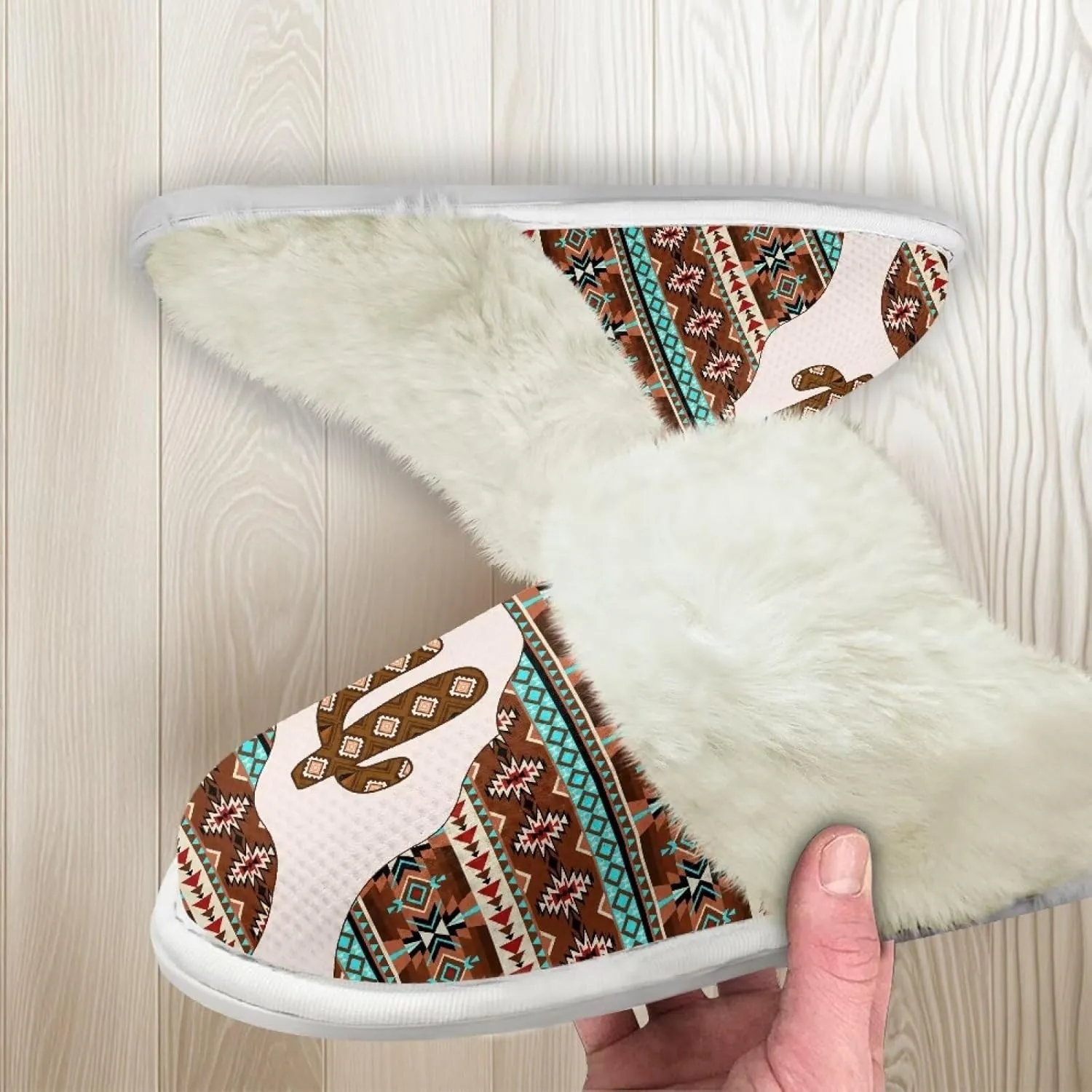 Binienty Slippers for Women Indoor Warm Comfy Slip On Fluffy Bedroom House Slippers Anti-Skid