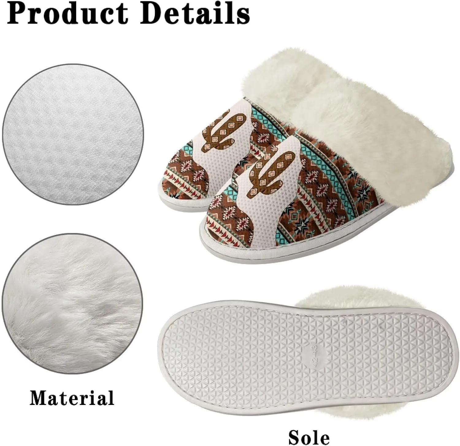 Binienty Slippers for Women Indoor Warm Comfy Slip On Fluffy Bedroom House Slippers Anti-Skid