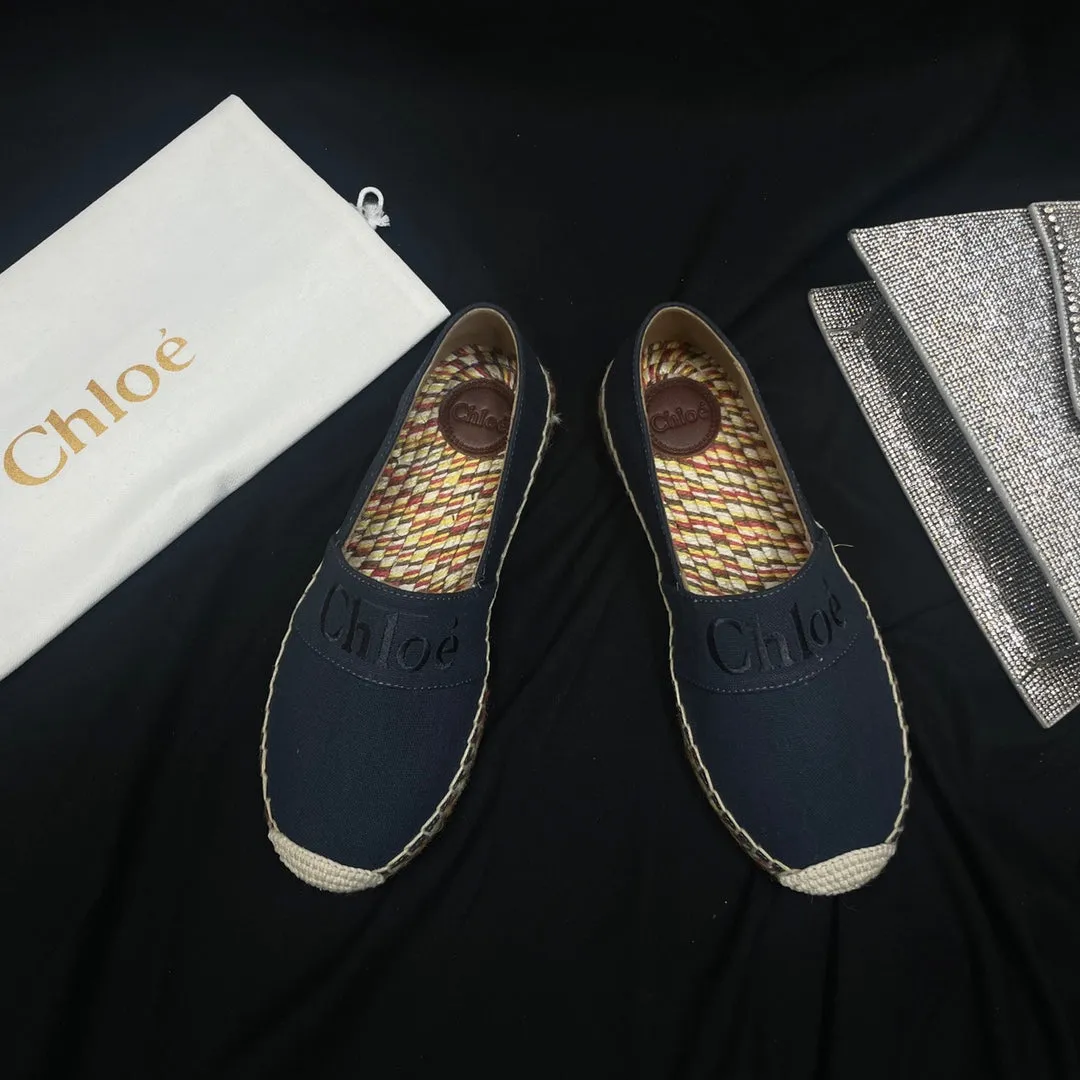 BLACK DENIM Limited-stock sale WOVEN IN CHLOÉ RAFFIA Hassle-free COLORFUL LOAFER AND