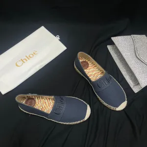 BLACK DENIM Limited-stock sale WOVEN IN CHLOÉ RAFFIA Hassle-free COLORFUL LOAFER AND