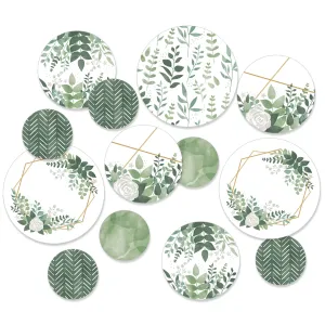 Boho Botanical - Greenery Party Giant Circle Confetti - Party Decorations - Large Confetti 27 Count