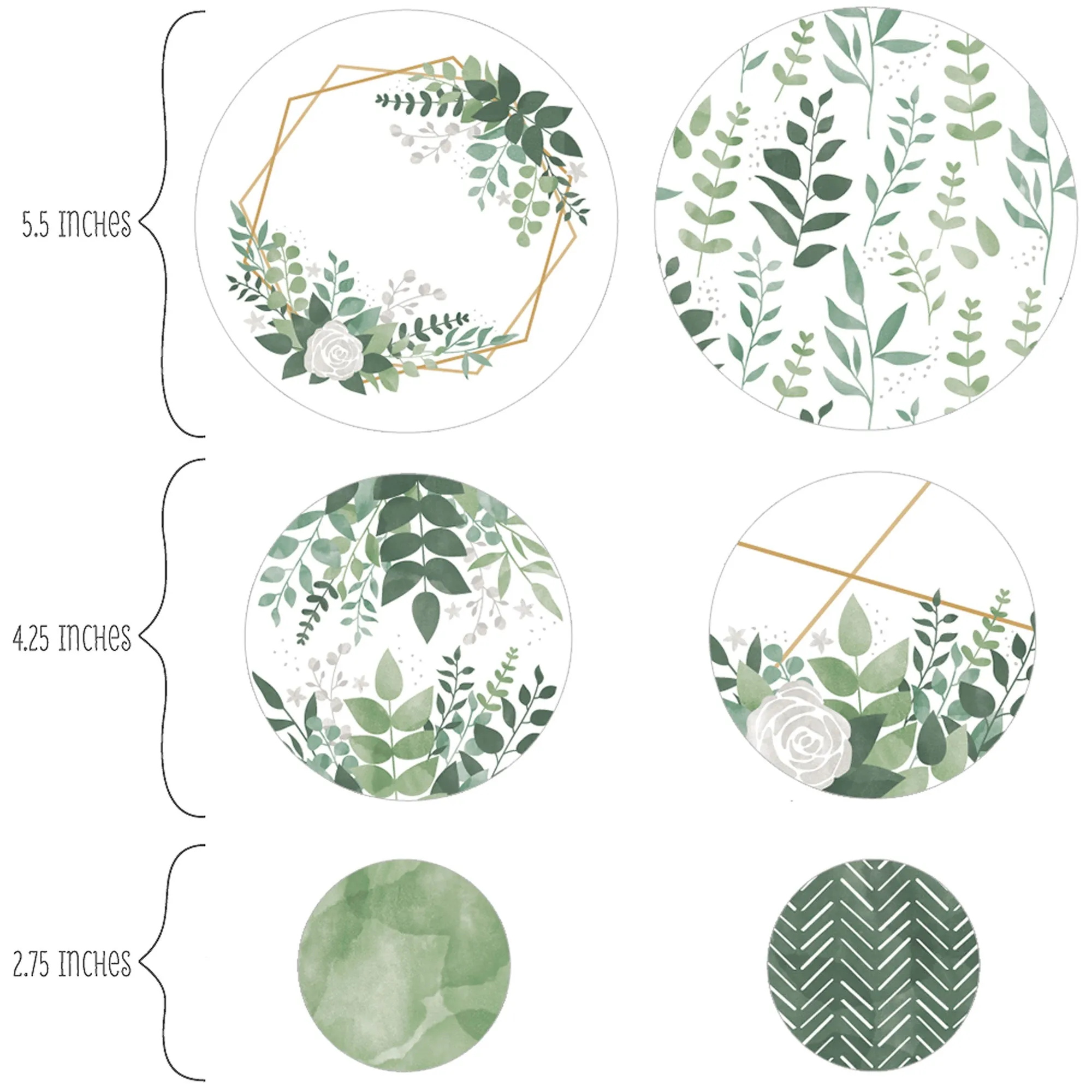 Boho Botanical - Greenery Party Giant Circle Confetti - Party Decorations - Large Confetti 27 Count