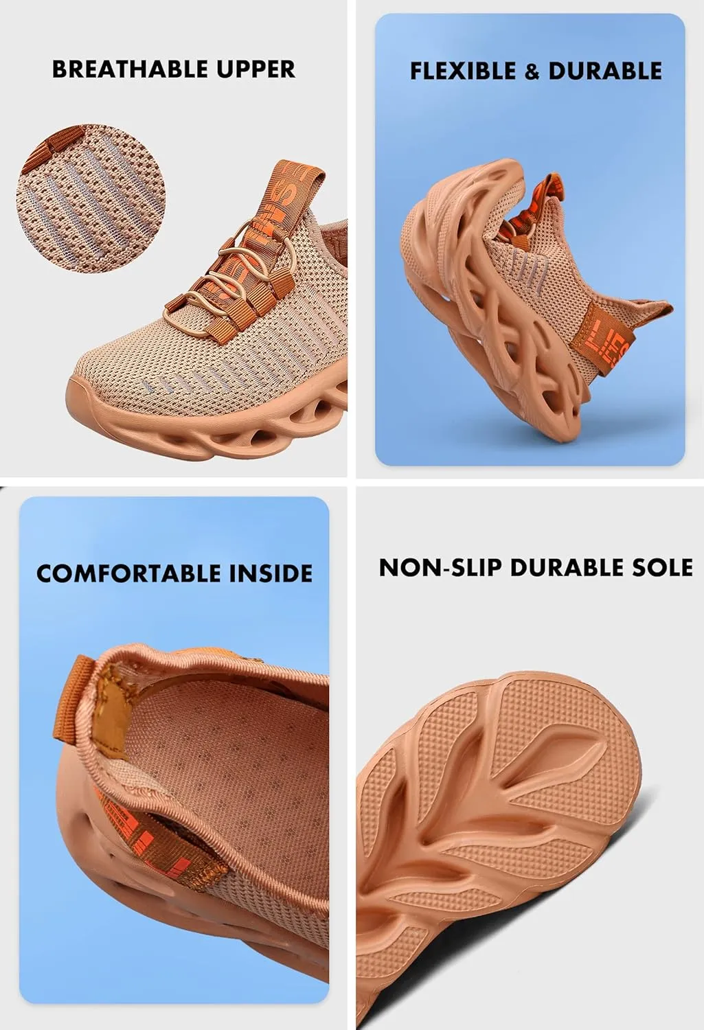 Boys Girls Lightweight Running Shoes Kids Slip On Athletic Walking Sneakers for Toddler/Little Kid/Big Kid