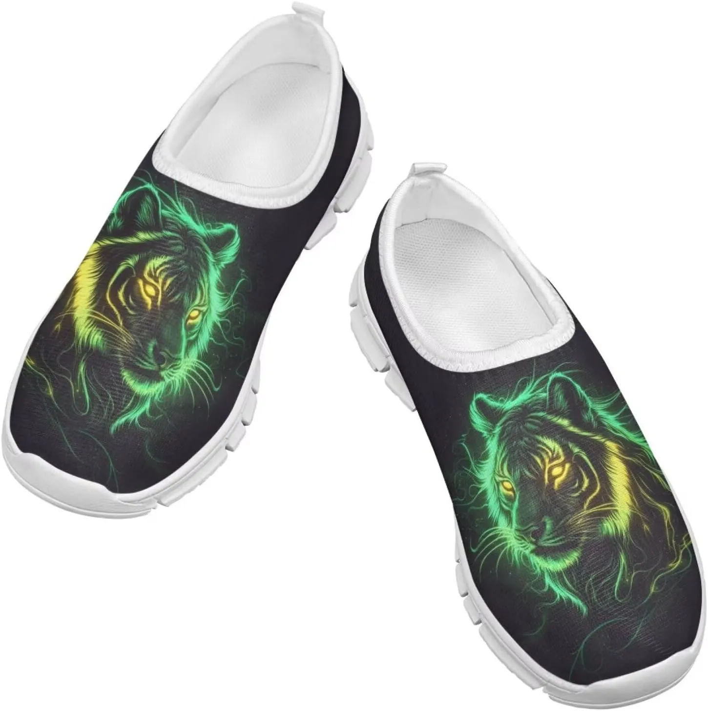 Boys Slip On Shoes Sneakers Cool Kids Tennis Gym Shoes Neon Themed