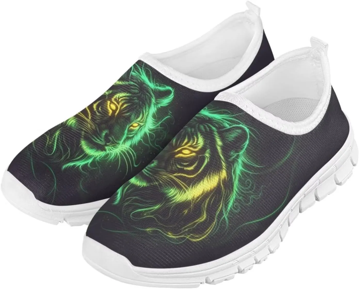 Boys Slip On Shoes Sneakers Cool Kids Tennis Gym Shoes Neon Themed