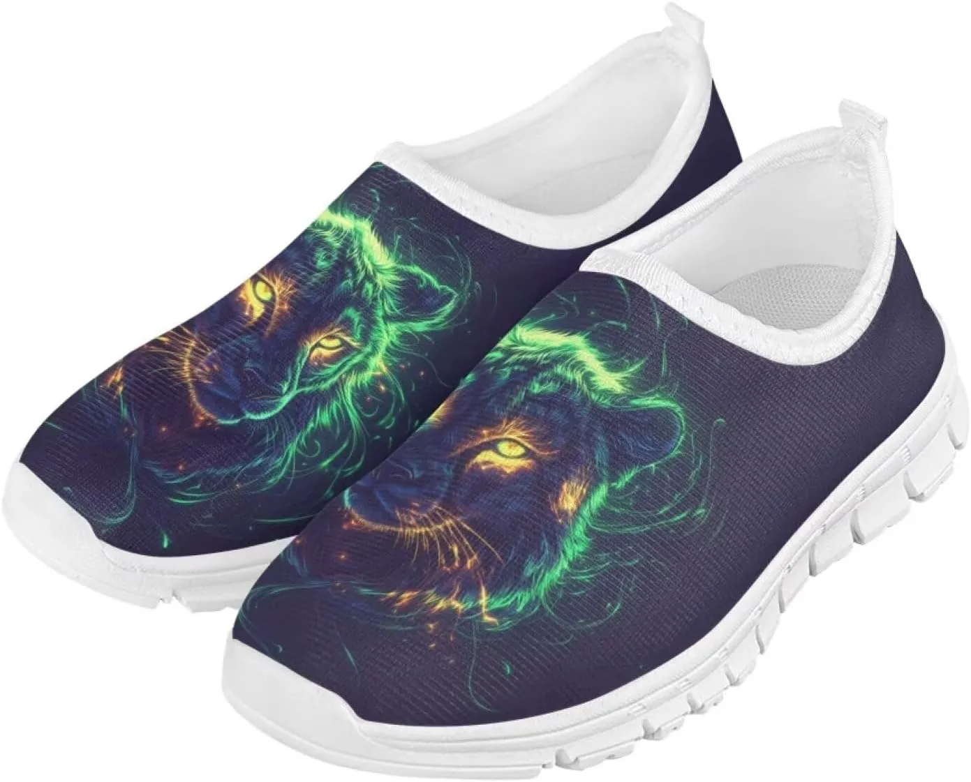 Boys Slip On Shoes Sneakers Cool Kids Tennis Gym Shoes Neon Themed