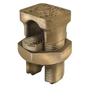 Burndy KS39 Servit Split-Bolt, 4/0 Str. - 750 Copper Run and Tap, 2.31" Cross Flat, 1000 in-lbs Recommended Tightening Torque