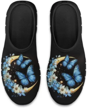 Butterfly Pattern Casual Shoes for Women Slip on Running Sneakers, Lightweight Loafers Sport Shoes