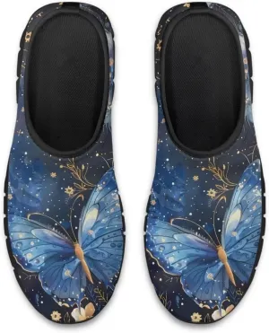 Butterfly Pattern Casual Shoes for Women Slip on Running Sneakers, Lightweight Loafers Sport Shoes