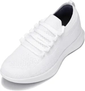 CALTO Men's Invisible Height Increasing Elevator Shoes - Super Lightweight Knitted Sporty Sneakers - 2.4 Inches Taller