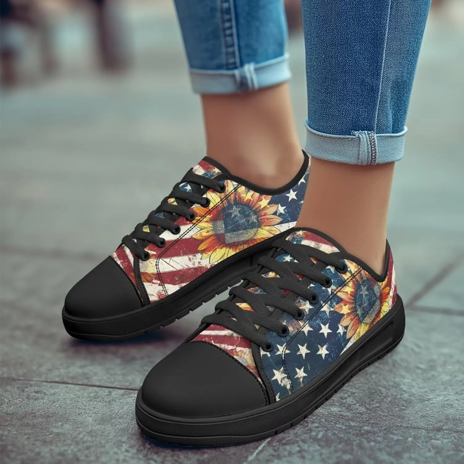 Canvas Shoes for Women Platform Sneakers Slip on Lace-up Walking Flats Outdoor Lightweight Tennis Shoe