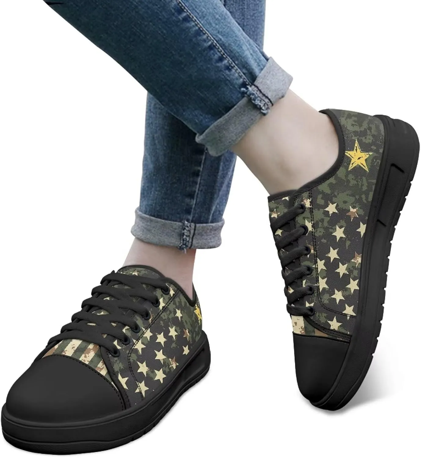 Canvas Shoes for Women Platform Sneakers Slip on Lace-up Walking Flats Outdoor Lightweight Tennis Shoe