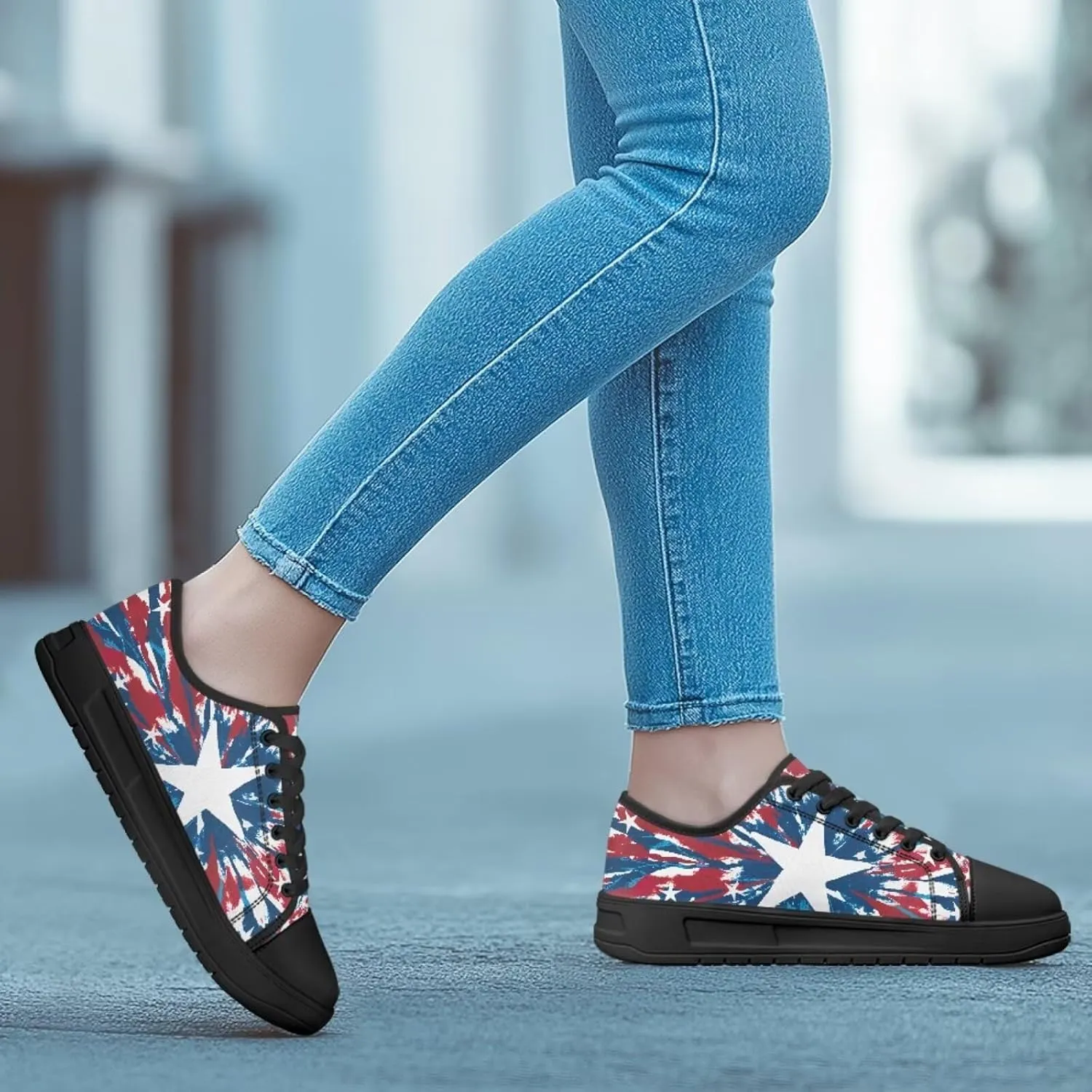 Canvas Shoes for Women Platform Sneakers Slip on Lace-up Walking Flats Outdoor Lightweight Tennis Shoe