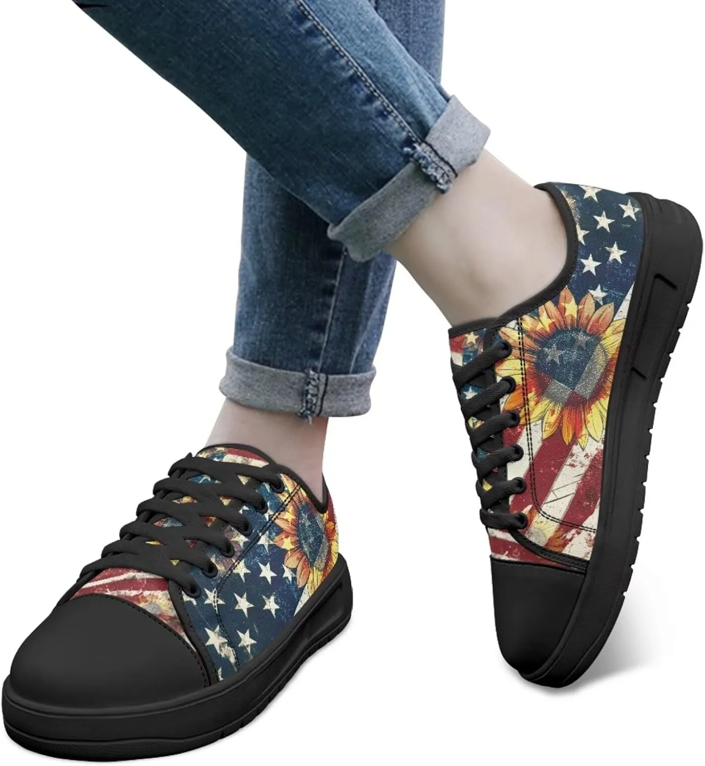 Canvas Shoes for Women Platform Sneakers Slip on Lace-up Walking Flats Outdoor Lightweight Tennis Shoe