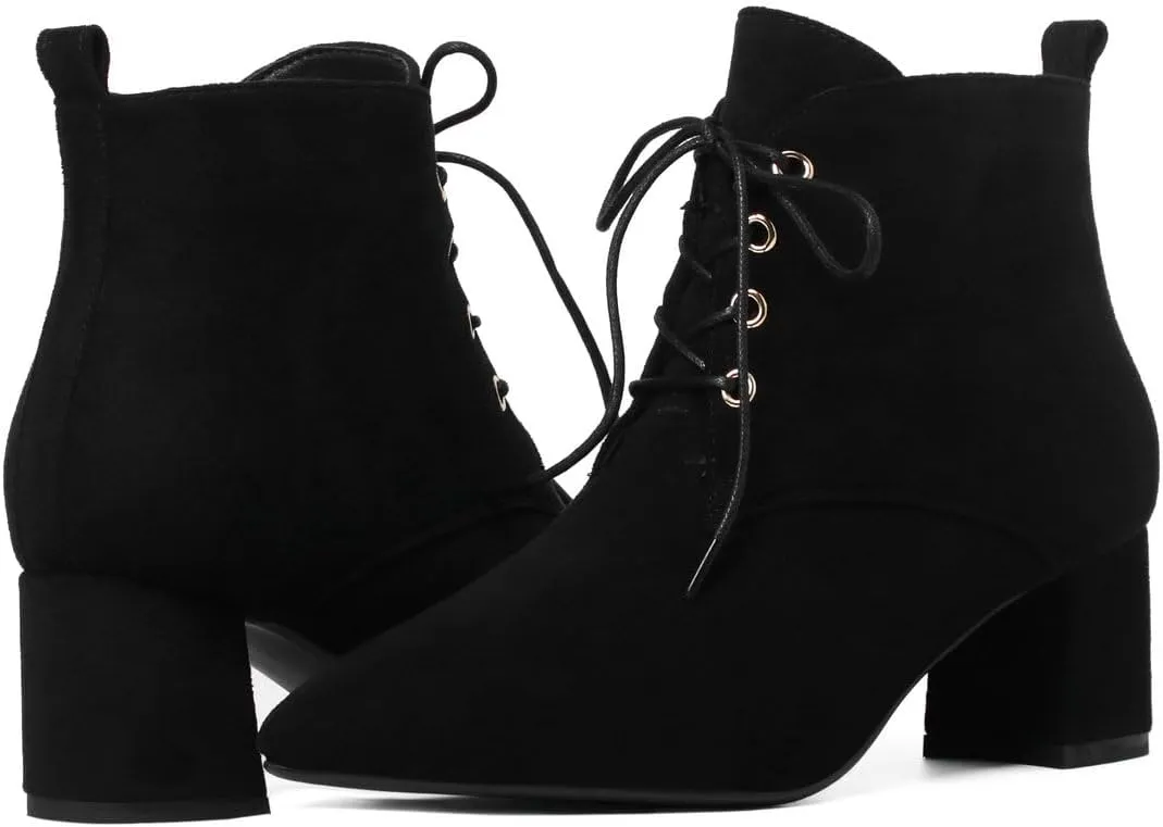 Caradise Womens Wingtip Oxford Boots Lace Up Vintage Chunky Combat Boots
