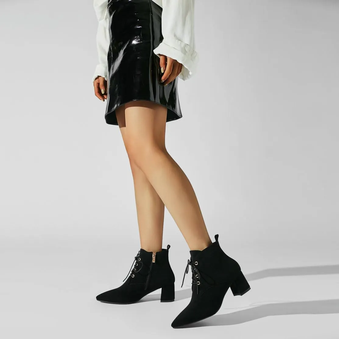Caradise Womens Wingtip Oxford Boots Lace Up Vintage Chunky Combat Boots