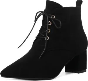Caradise Womens Wingtip Oxford Boots Lace Up Vintage Chunky Combat Boots
