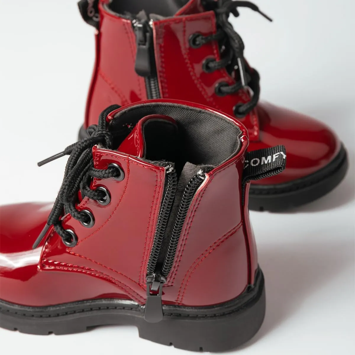 Casazoe Boys Girls Leather Hiking Snow Boots Little Kid Shoes With Side Zipper Toddler Combat Booties Lace Up Slip On Ankle Flats Classic Casual Walking Work Boot(Toddler)