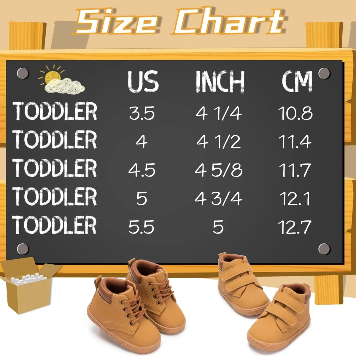 Casazoe Unisex Leather Casual Boots Toddler Outdoor Mid Top Dress Shoes Lace Up Non-Slip Texture Sole Loafer Hiking Flats Classic School Daily Walking Shoe（Infant/Toddlers）
