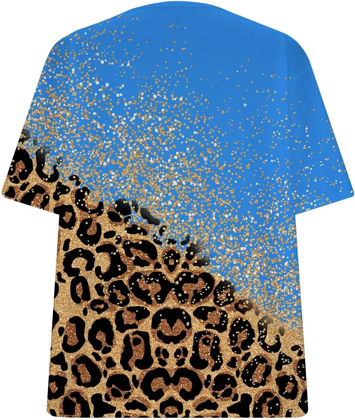 Ceboyel Womens Leopard Print Summer Blouse V Neck Tunic T Shirts Short Sleeve Casual Loose Tee Tops Flowy Ladies Outfits 2023