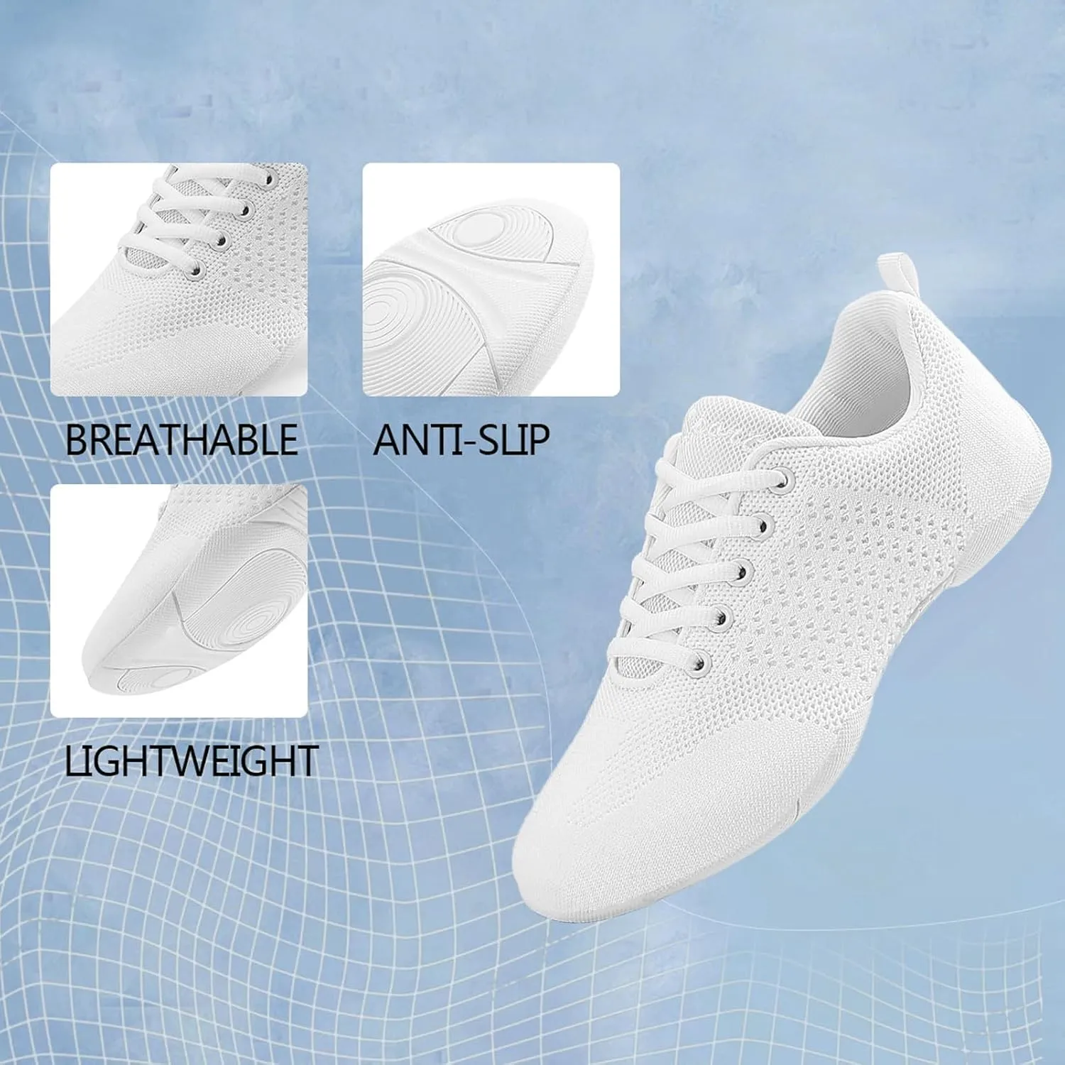 Cheerleading Shoes Girls Dance Cheer Sneakers Women Tumbling Exercise Aerobic Fitness Dance Training