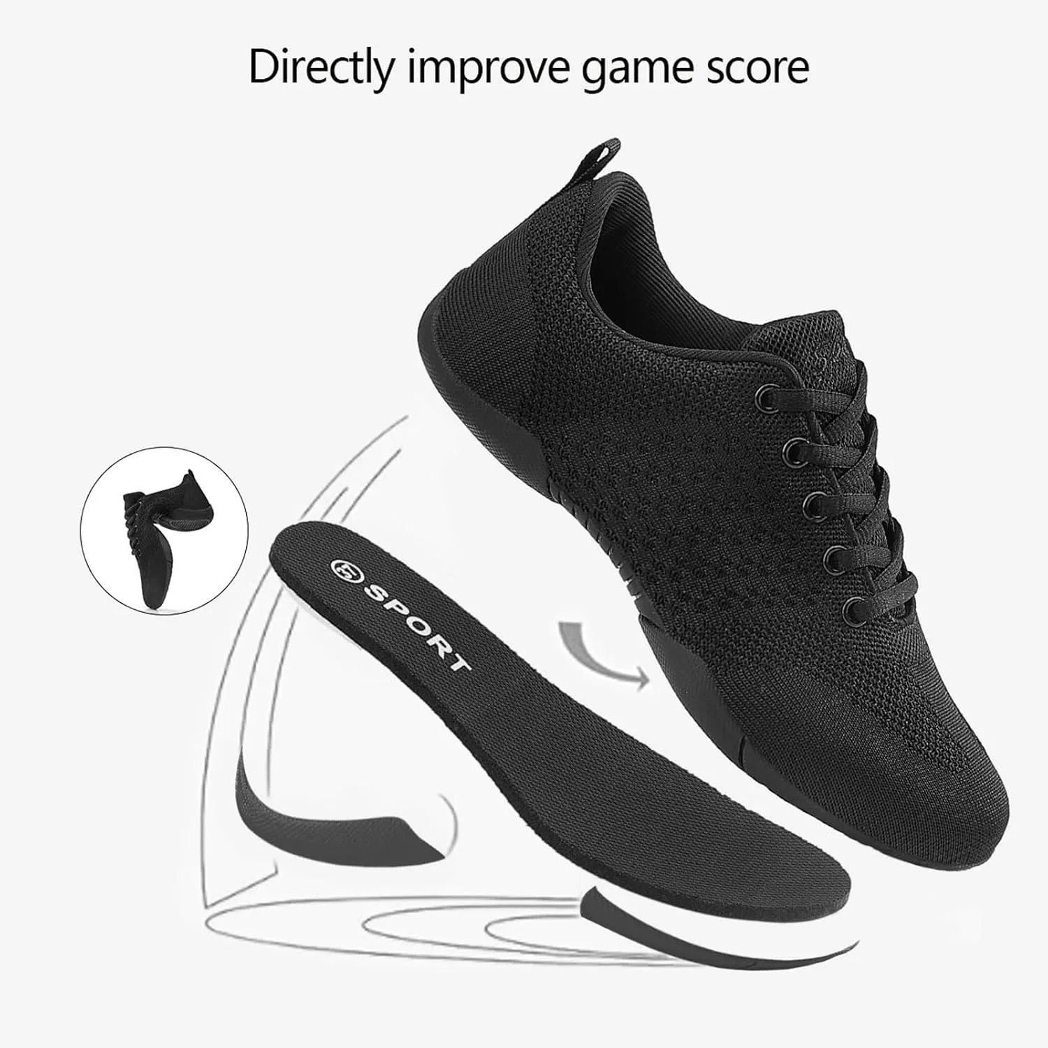 Cheerleading Shoes Girls Dance Cheer Sneakers Women Tumbling Exercise Aerobic Fitness Dance Training