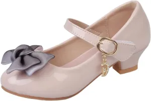 Children Single Shoes Fashion Leather Versatile Bow Single Shoes High Tops Glossy Reflective Youth Shoes