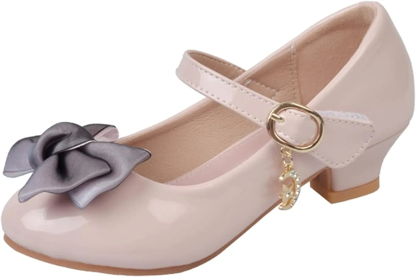 Children Single Shoes Fashion Leather Versatile Bow Single Shoes High Tops Glossy Reflective Youth Shoes