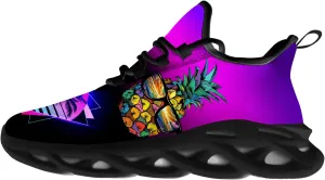 Ciadoon Pineapple Shoes for Women Men Road Running Athletic Walking Tennis Lightweight Sneakers Summer Tropical Shoes Gifts for Him Her