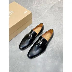 CL Dandelion Tassel Loafers Patinated Calf Leather Black