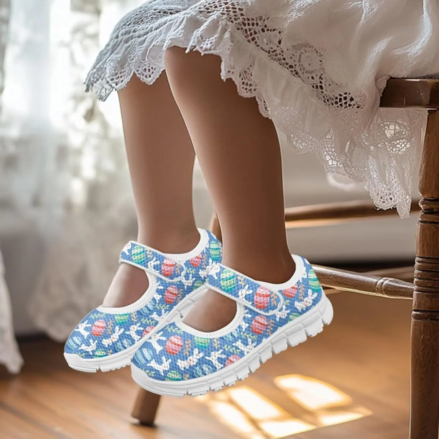 Coloranimal Mary Jane Shoes for Girls Princess Shoes Casual Dance Shoes School Uniform Shoes Easter Theme Mary Jane Flats