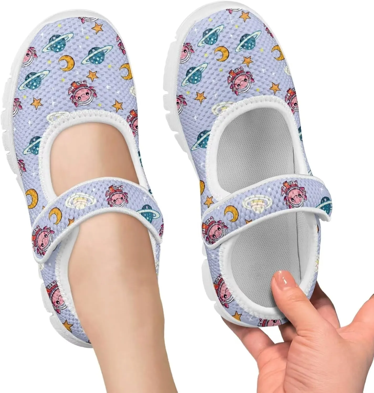 Coloranimal Mary Jane Shoes Girls' Flats Dance Shoes Adjustable Princess Shoes with Hook and Loops School Uniform Shoes for Girls