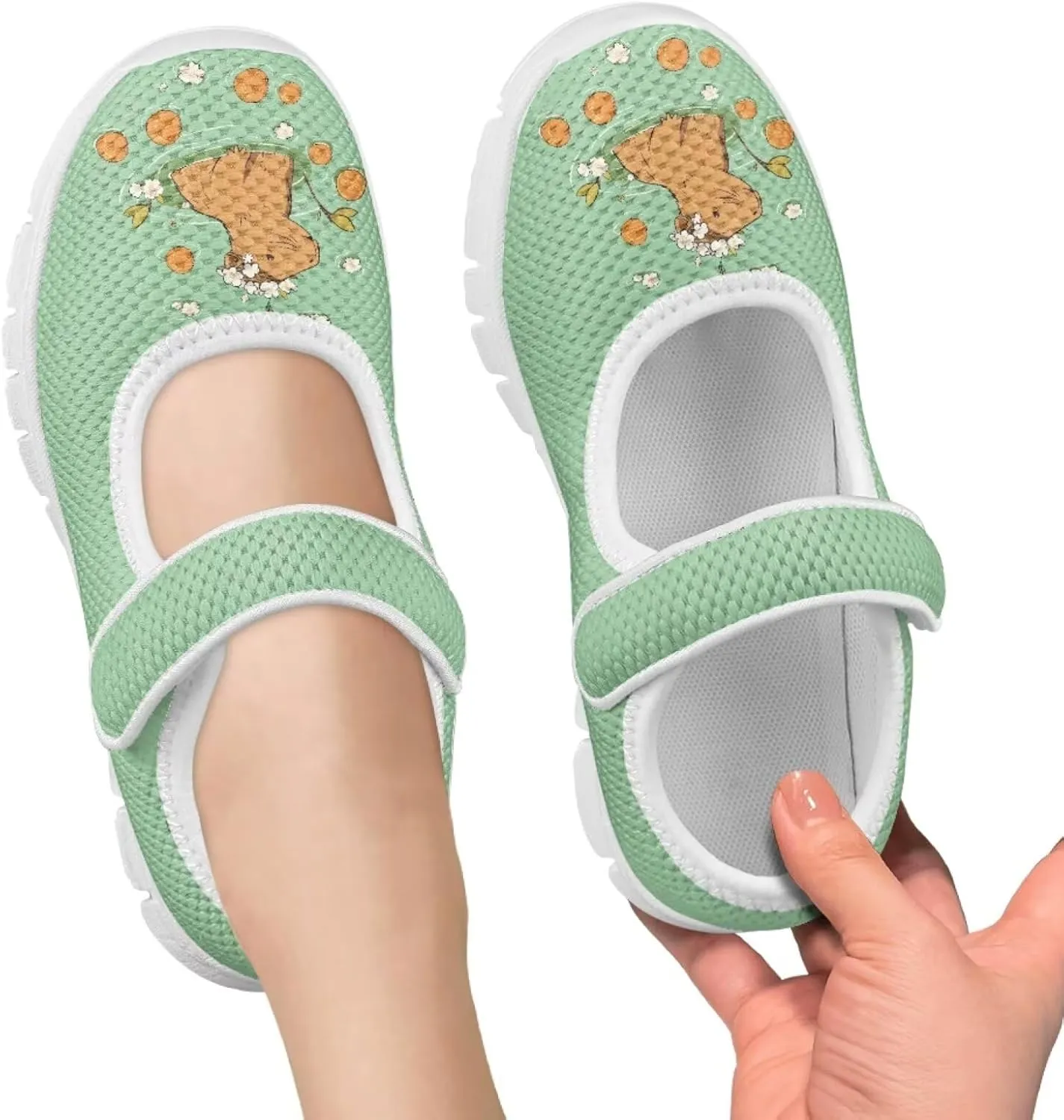 Coloranimal Mary Jane Shoes Girls' Flats Uniform Shoes for Girls Dress Shoes Princess Shoes Ballet Flats Buckle Strap Back to School Footwear
