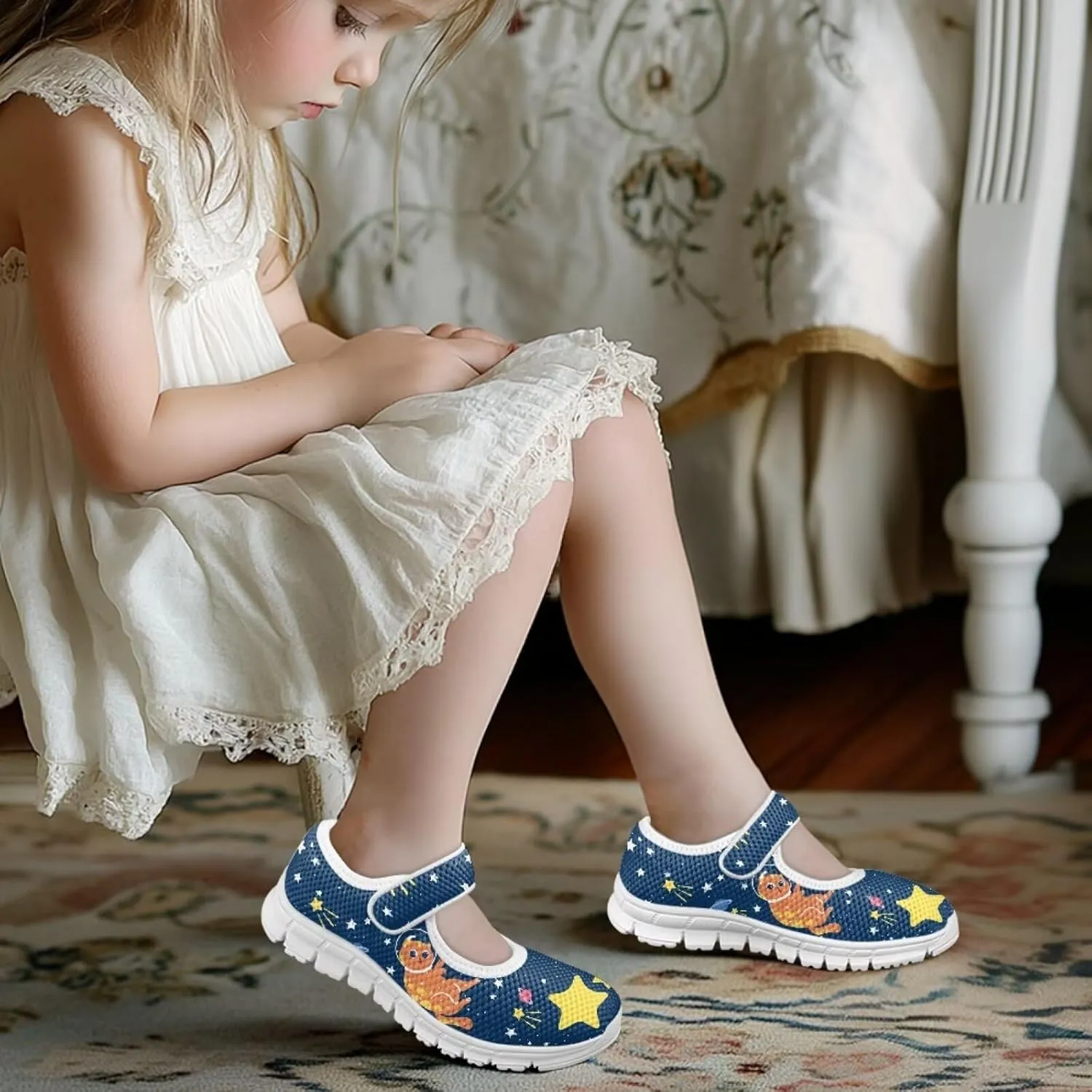 Coloranimal Mary Jane Shoes Girls' Flats Uniform Shoes for Girls Dress Shoes Princess Shoes Ballet Flats Buckle Strap Back to School Footwear