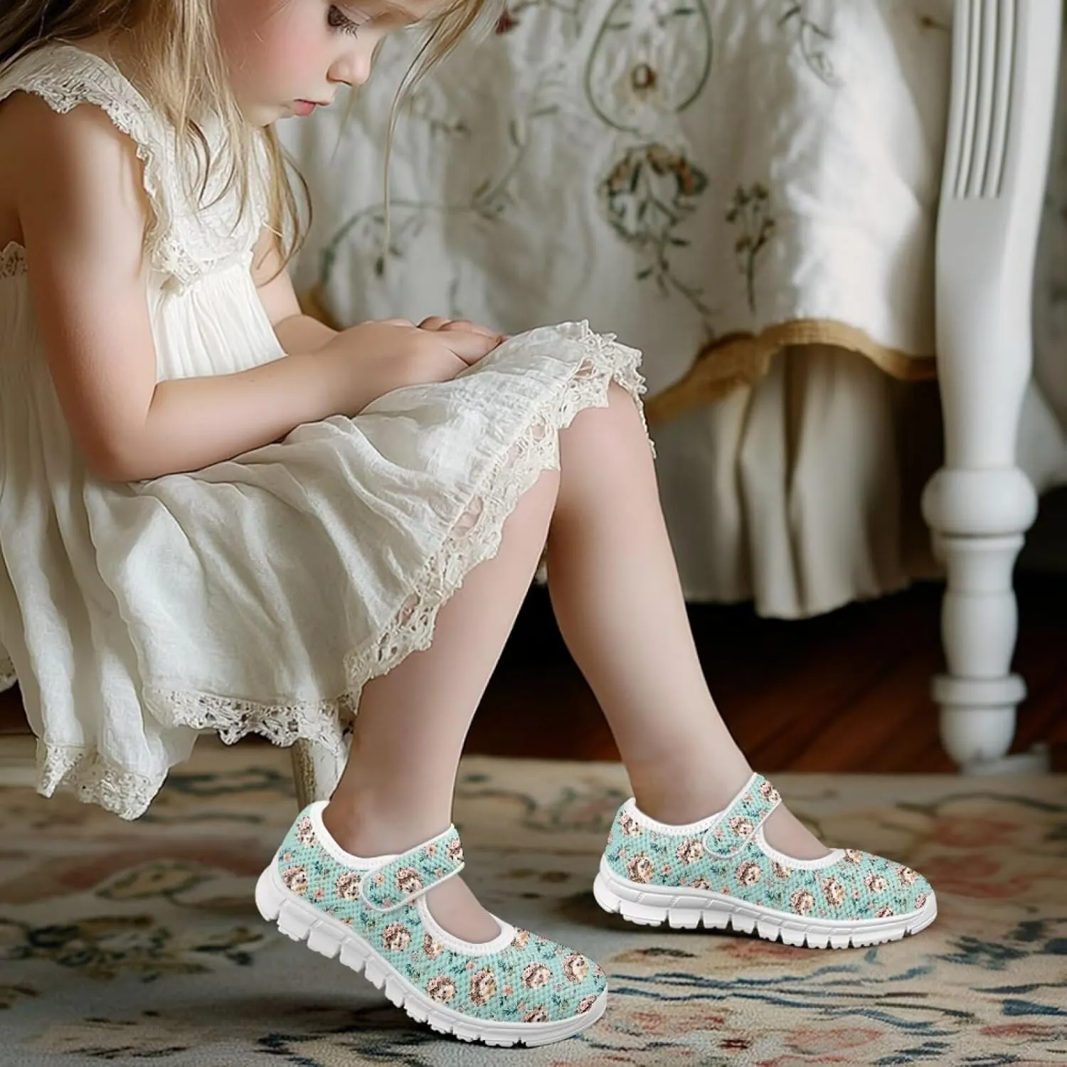 Coloranimal Mary Jane Shoes Girls' Flats Uniform Shoes for Girls Dress Shoes Princess Shoes Ballet Flats Buckle Strap Back to School Footwear
