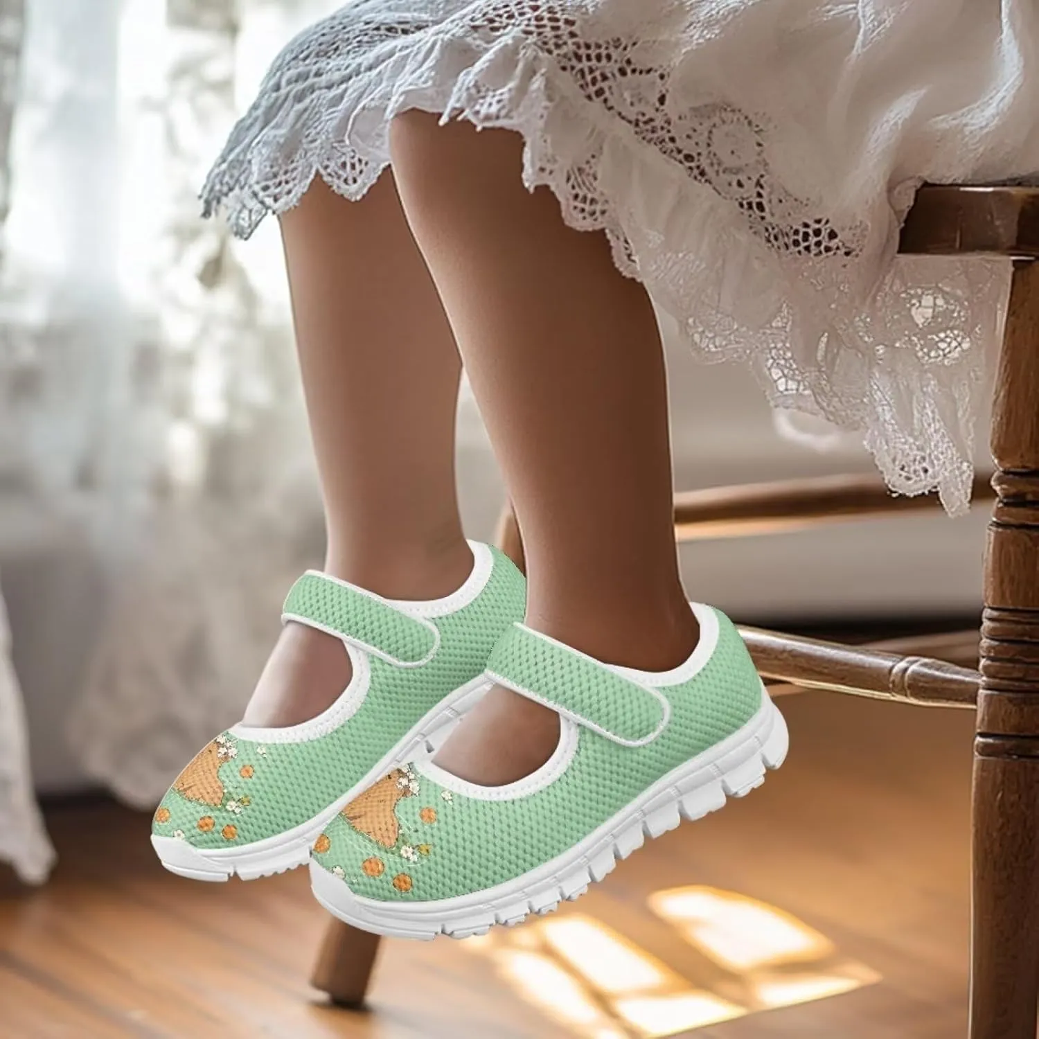 Coloranimal Mary Jane Shoes Girls' Flats Uniform Shoes for Girls Dress Shoes Princess Shoes Ballet Flats Buckle Strap Back to School Footwear