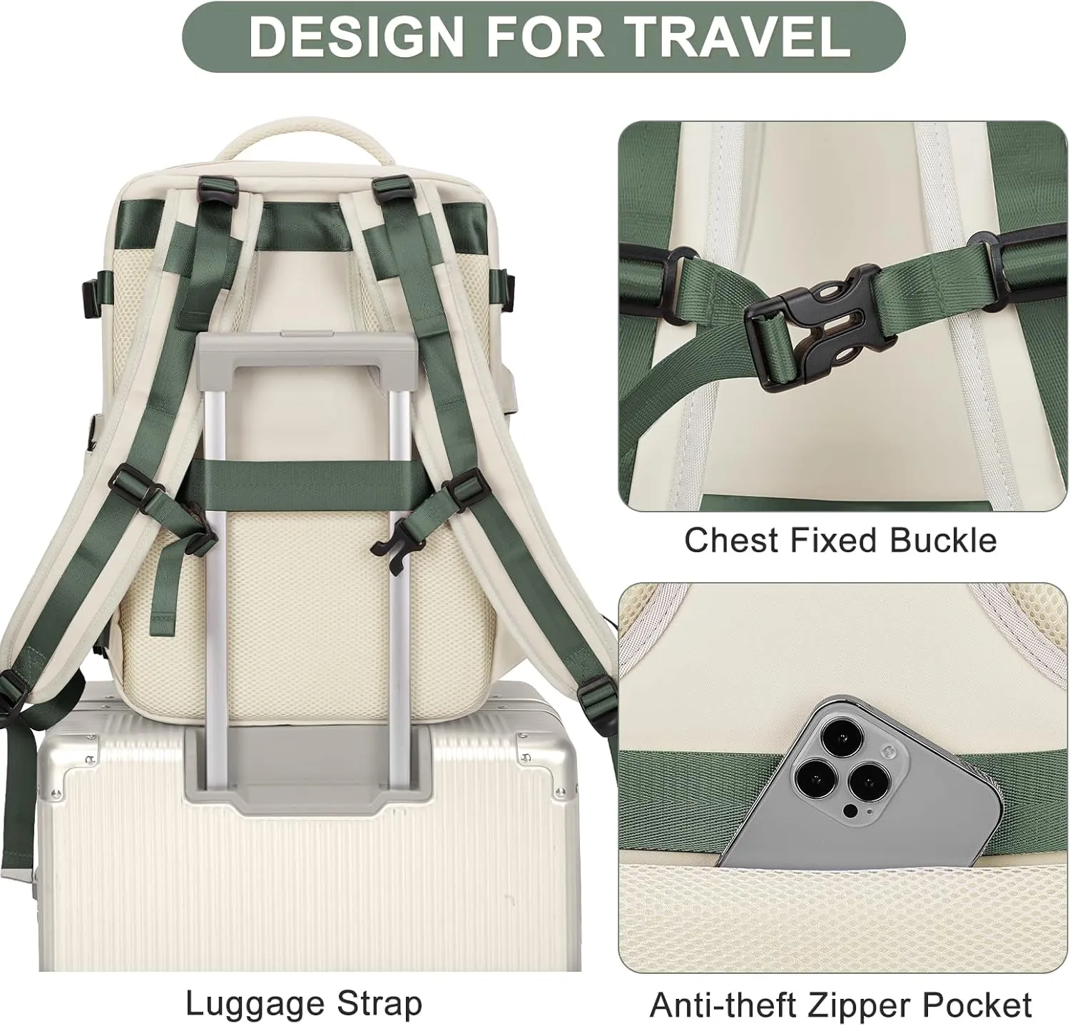 coofay Travel Backpack For Women Men Airline Approved Carry On Backpack Flight Approved Waterproof Sports Luggage Backpack Casual Daypack Small Hiking Backpack