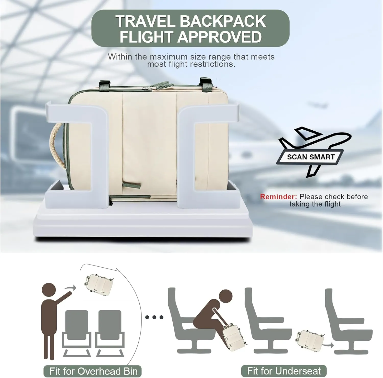 coofay Travel Backpack For Women Men Airline Approved Carry On Backpack Flight Approved Waterproof Sports Luggage Backpack Casual Daypack Small Hiking Backpack