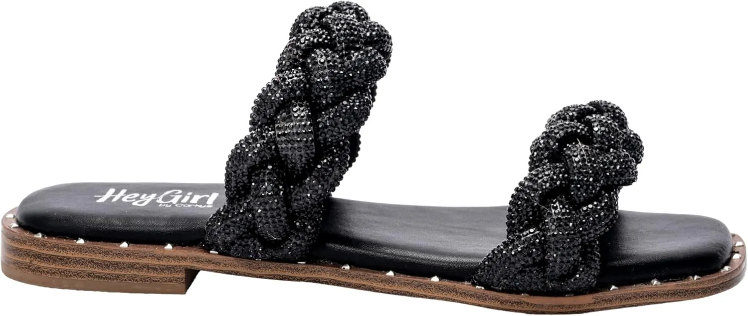 Corkys Footwear Don't Get It Twisted Women's Flat Rhinestone Summer Sandals