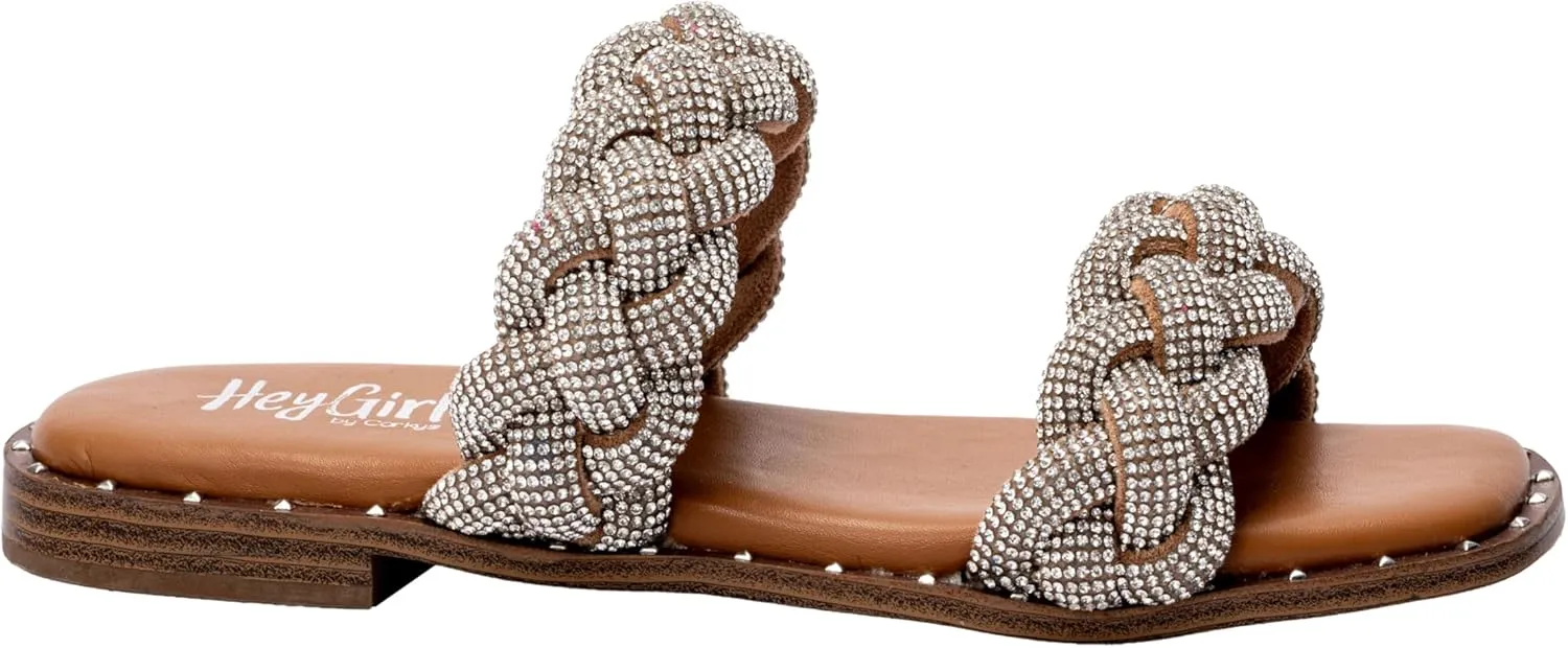 Corkys Footwear Don't Get It Twisted Women's Flat Rhinestone Summer Sandals