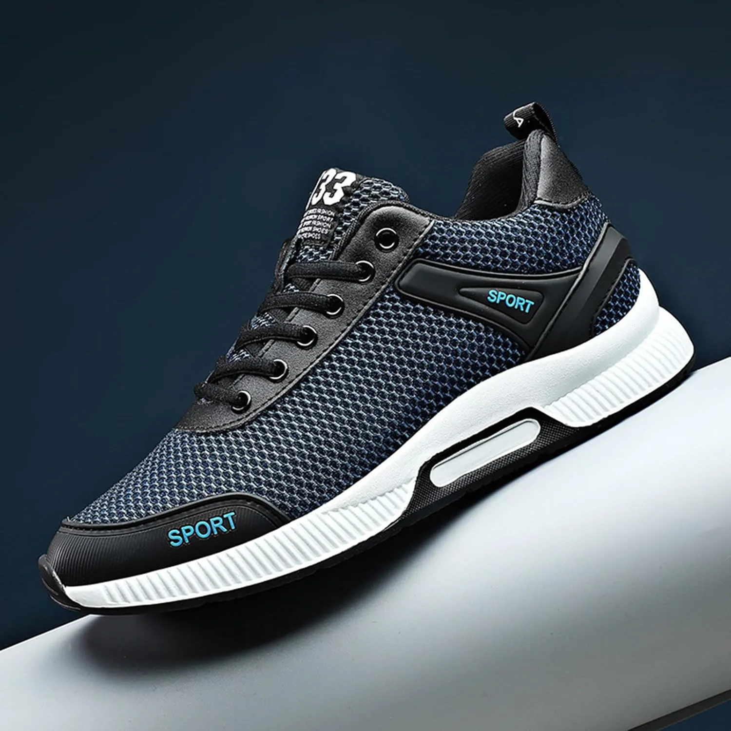 Couple Men's Elevator Shoes Men's Casual Mesh Trainers Lightweight Breathable Lace Up Sports Mens Sneaker Socks Low Cut