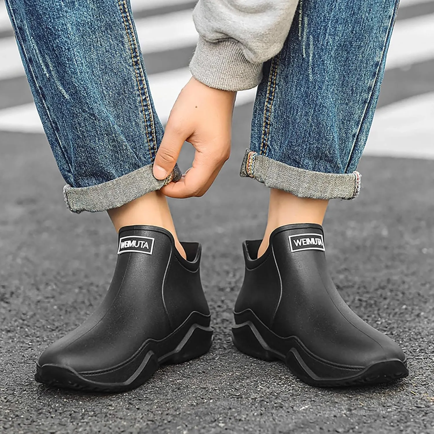 Couple Rain Shoes Outside Wear Versatile Water Shoes Thick Bottom Comfortable Non Slip Womens Original Short Rain Boot