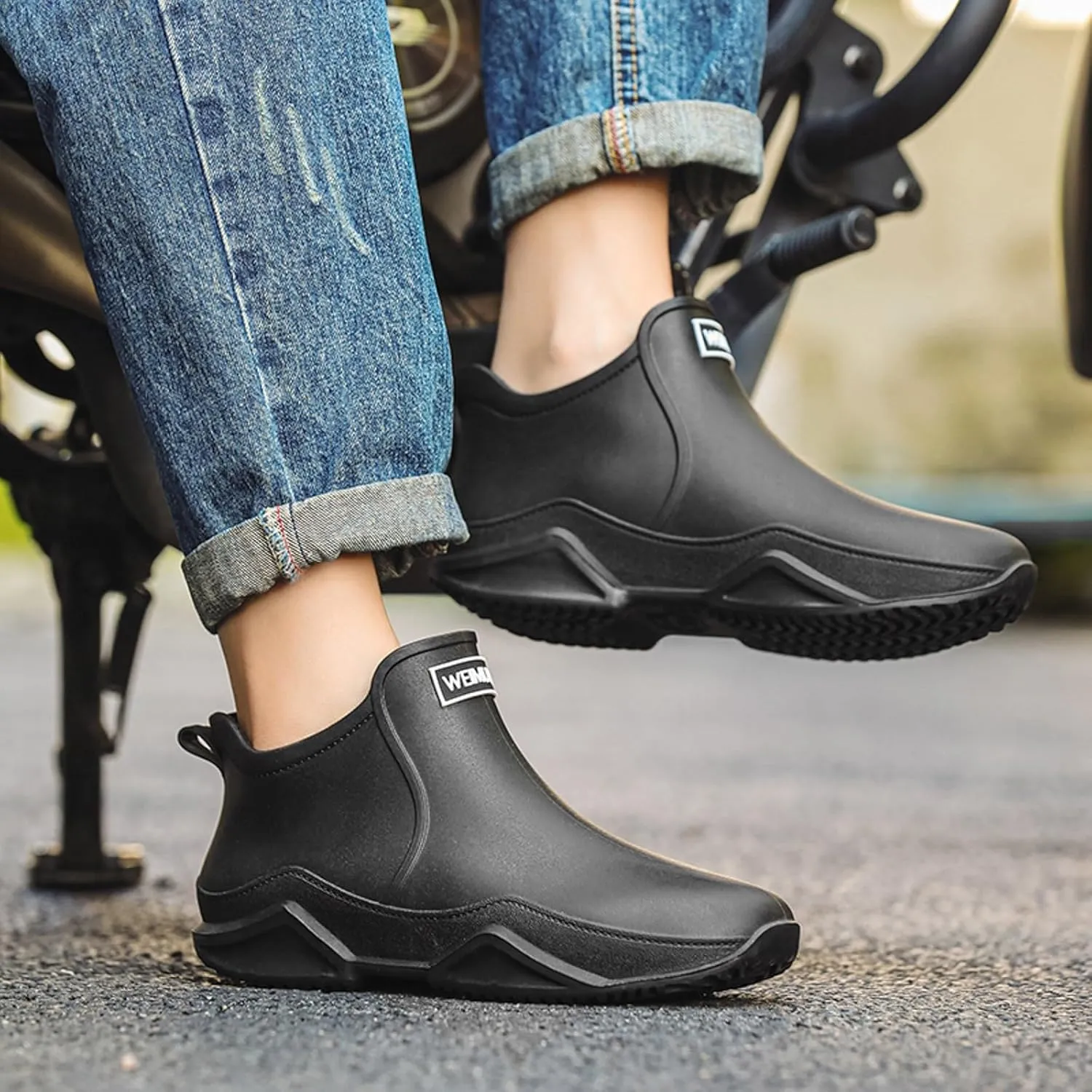 Couple Rain Shoes Outside Wear Versatile Water Shoes Thick Bottom Comfortable Non Slip Womens Original Short Rain Boot